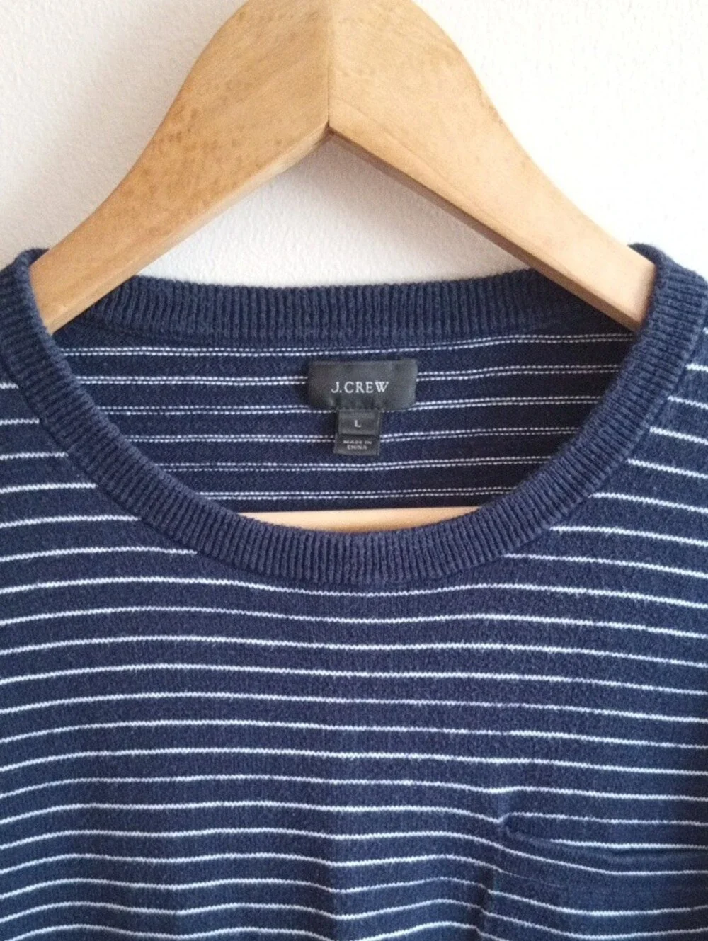 J. Crew 100% Cotton Striped Crewneck Long Sleeve Shirt Size Large
